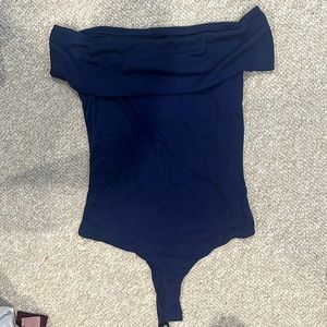 Lulus M blue cotton rubbed bodysuit